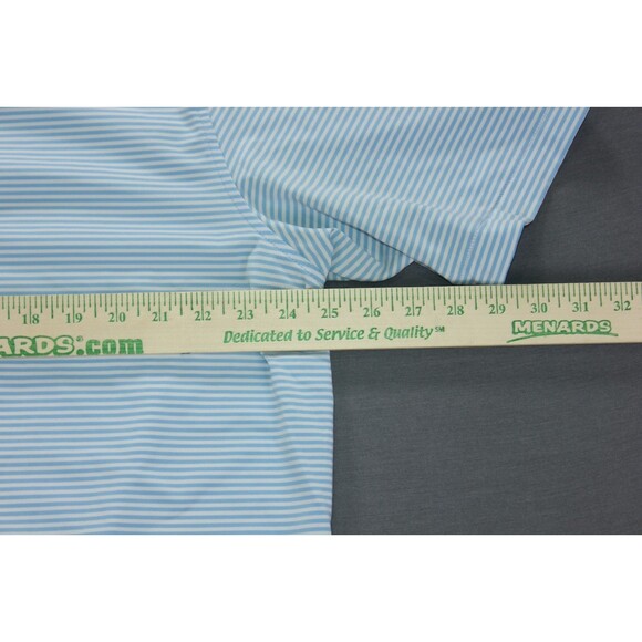 Peter Millar Polo Golf Shirt Striped Summer Comfort Blue Striped LOGO Stretch XL - Picture 6 of 11